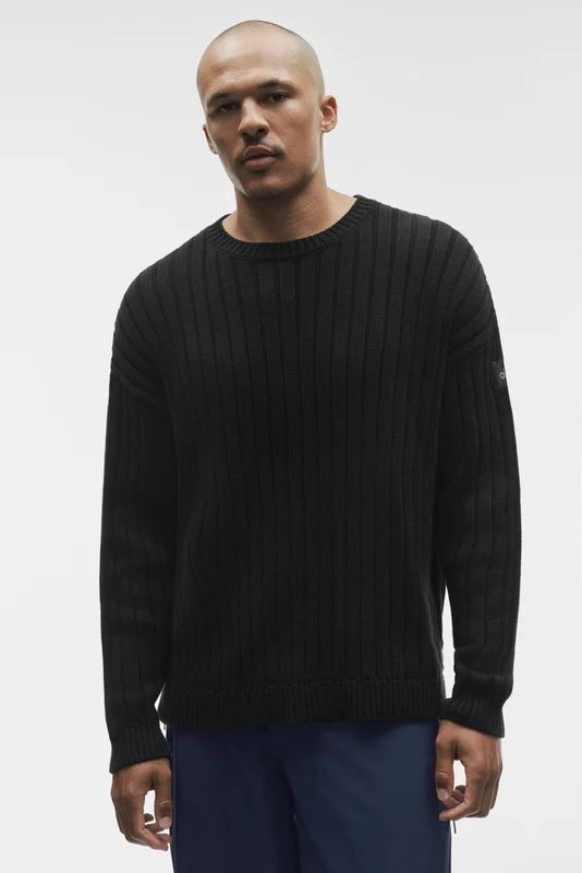 Cotton Rib Parallel Sweater