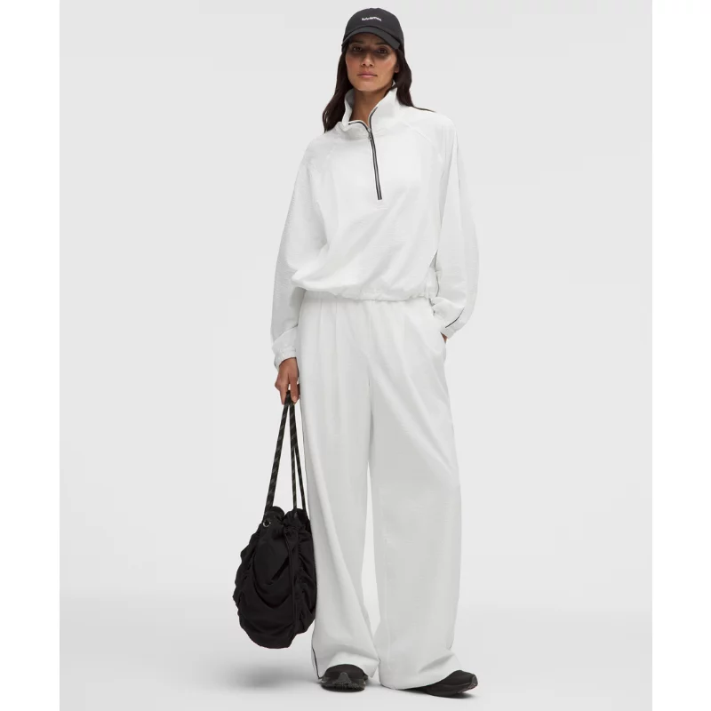 Seersucker WovenAir Funnel-Neck Half Zip