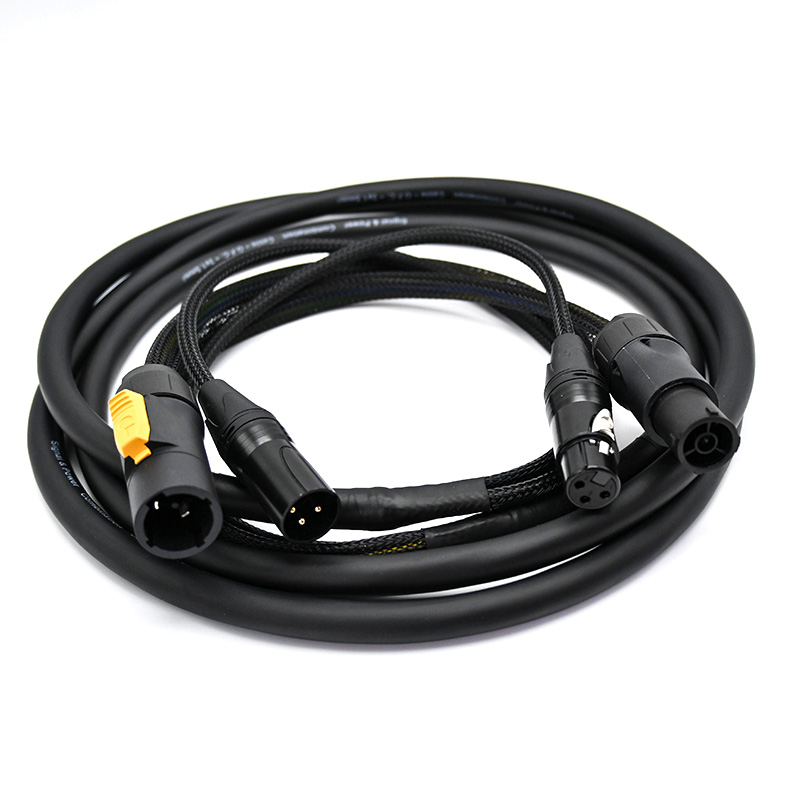10m Truecon 3 Pin XLR DMX Combo Cable TR317-10-BLK