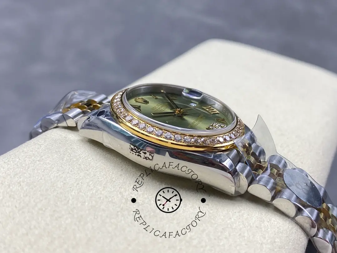 Rolex Datejust 31mm Stainless Steel and Yellow Gold 278383RBR 0016 Green VI Roman Jubilee