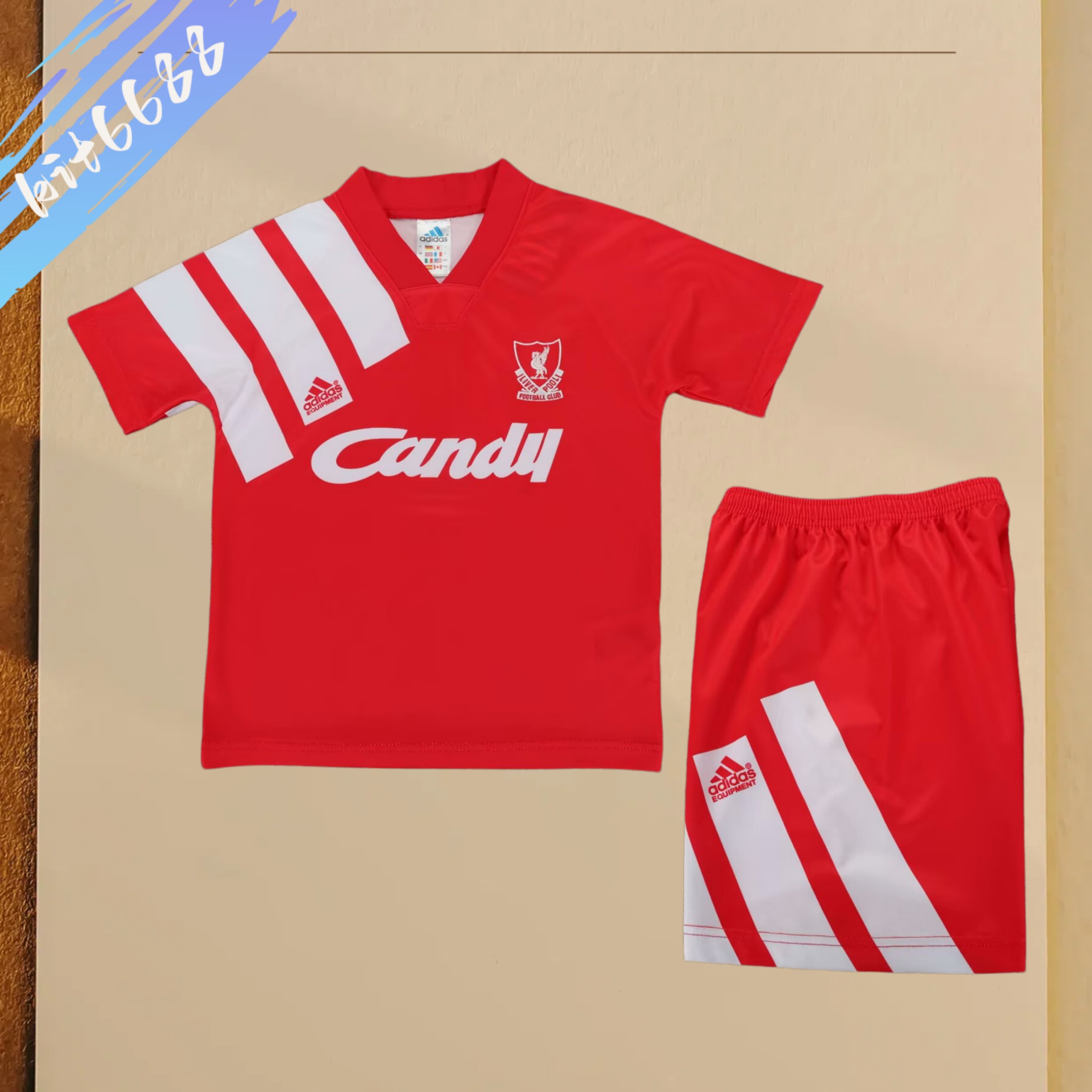 91/92 Liverpool home Retro Football Shirt (Kids Kit）