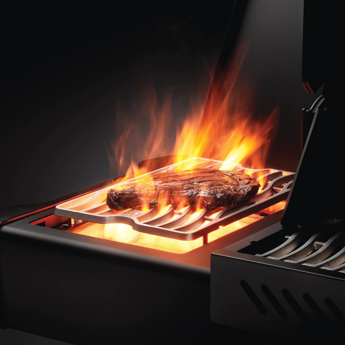 Napoleon Phantom Prestige 500 Propane Gas Grill with Infrared Rear Burner. Infrared Side Burner. & Rotisserie Kit - Matte Black - P500RSIBPMK-3-PHM