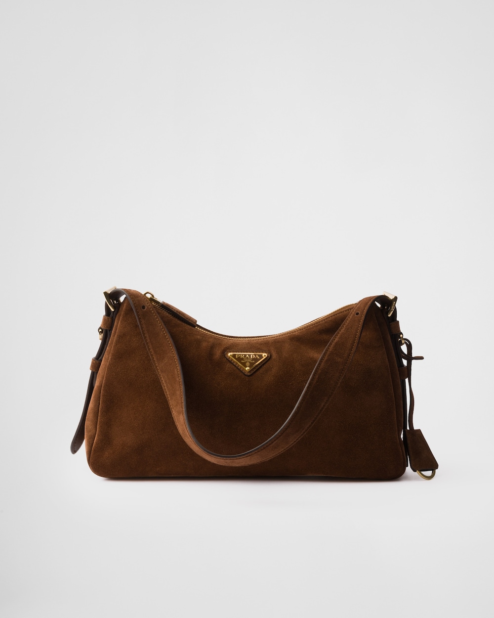 Prada Aimée medium suede shoulder bag Cocoa Brown