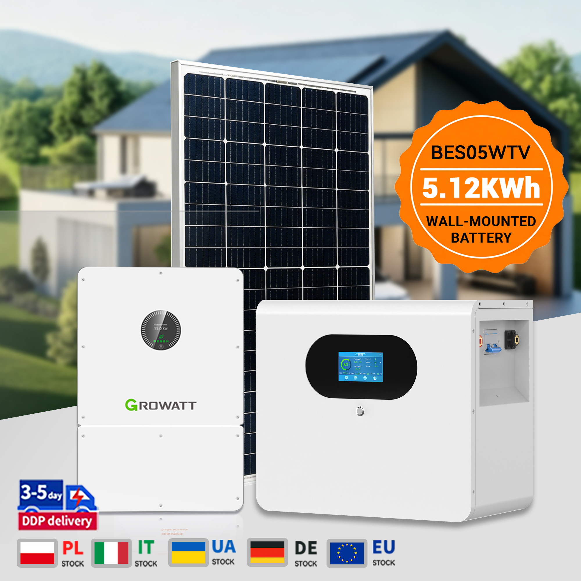 25.6V 200Ah 1P8S 5.12KWH Wall-mounted Battery
