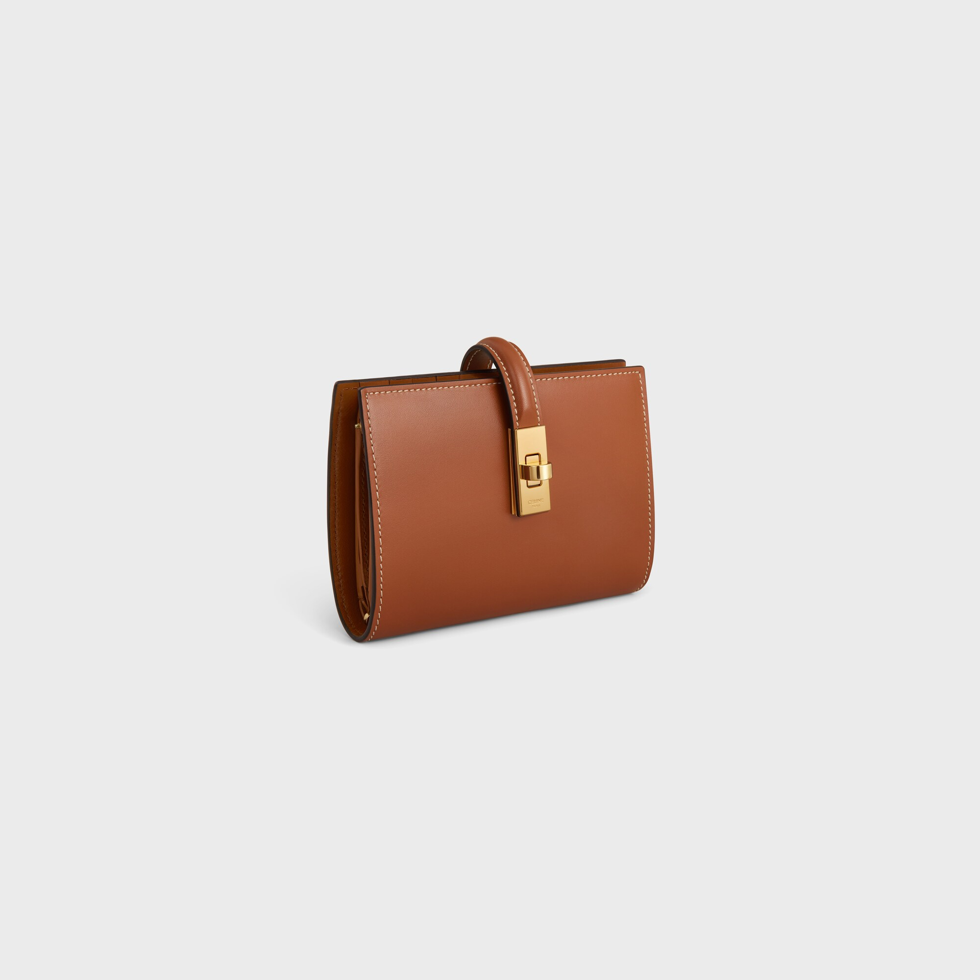 WALLET WITH COIN PURSE 16 IN SATINATED CALFSKIN TAN