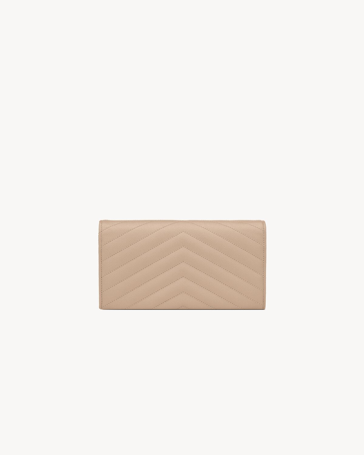 cassandre matelassé large flap wallet in grain de poudre leather DARK BEIGE
