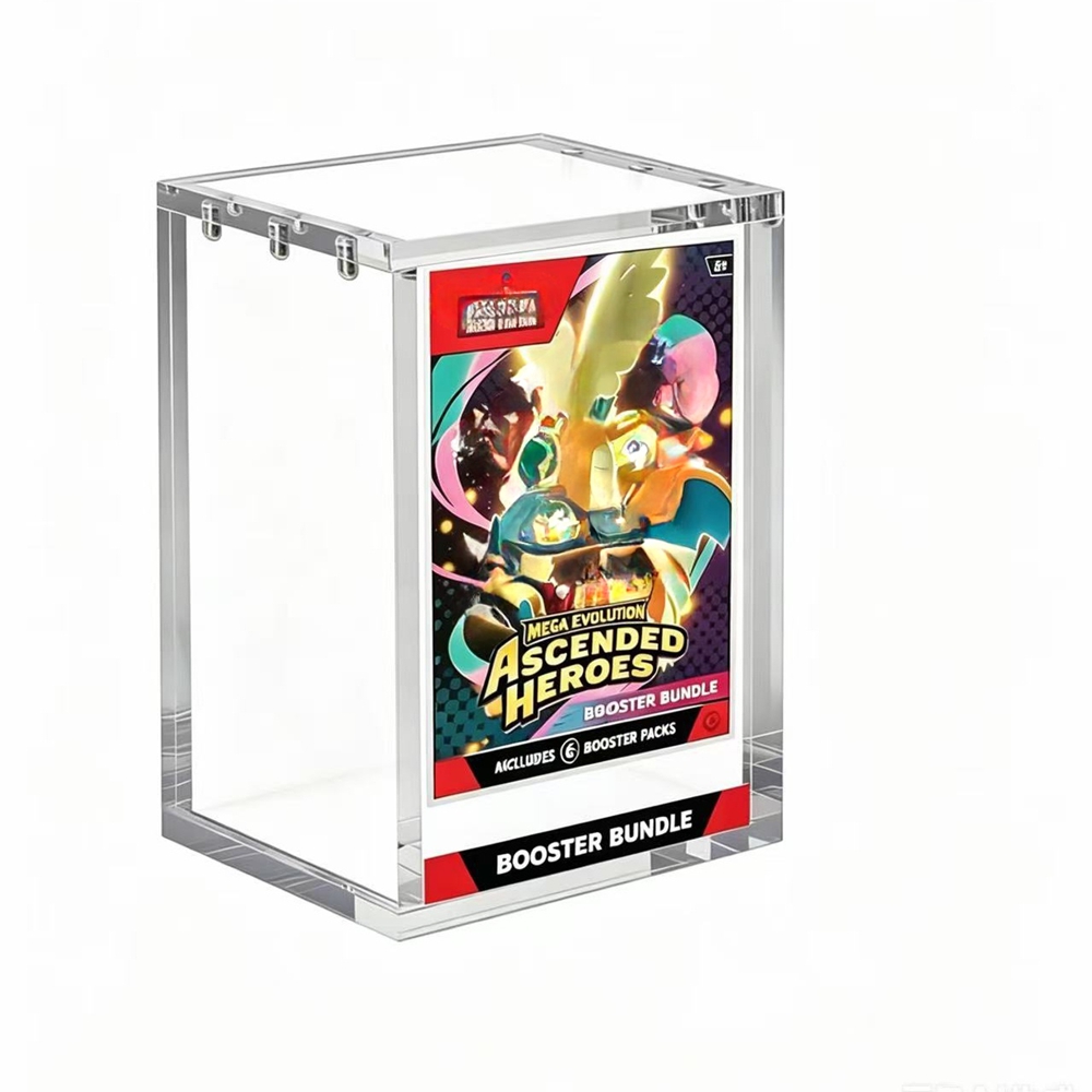 5mm Thick Acrylic Card Display Box with Magnetic Closure, Clear Dustproof Storage Case for Standard TCG Cards & Sleeved Cards, High Transparency Protective Holder for Collection (Internal: 3.1x2.2x4.9 inch)