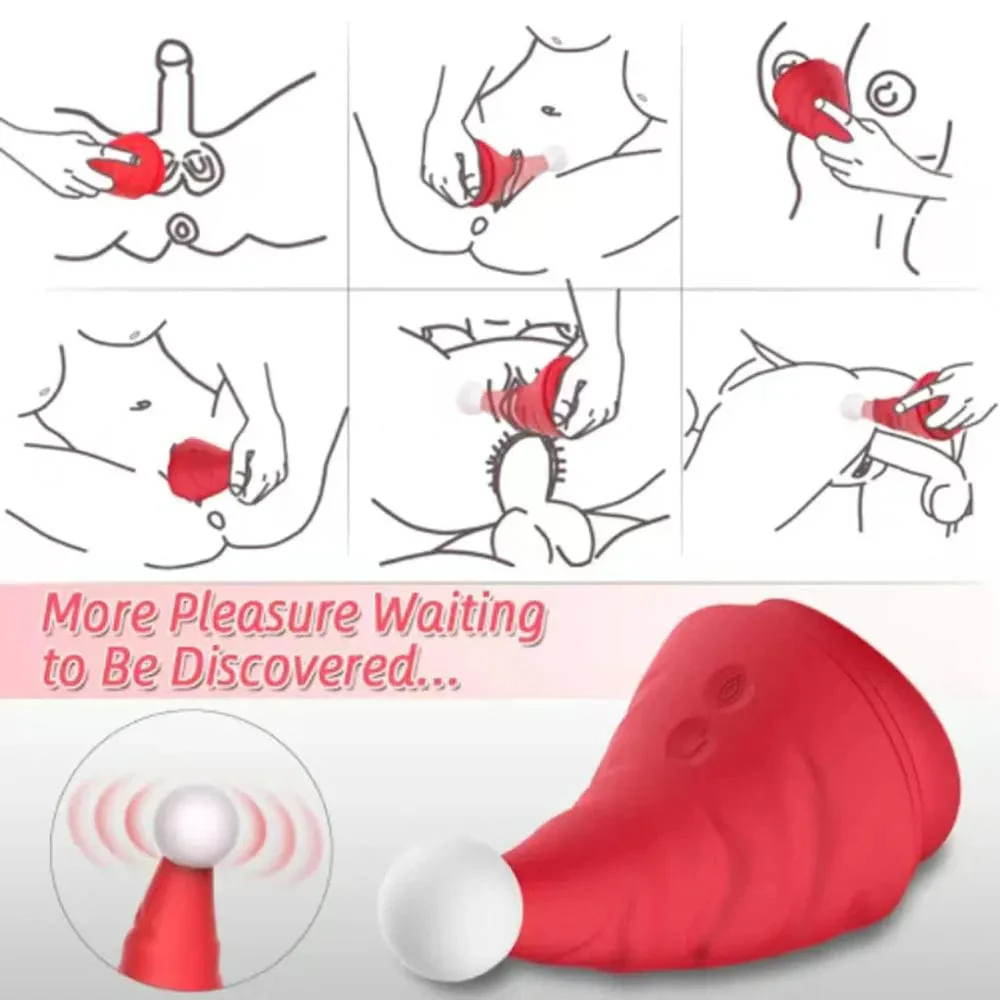 Mlovexy - Santa Hat Vibrator 15 Speed Cunnilingus Masturbator Clit G-Spot Stimulator For Christmas