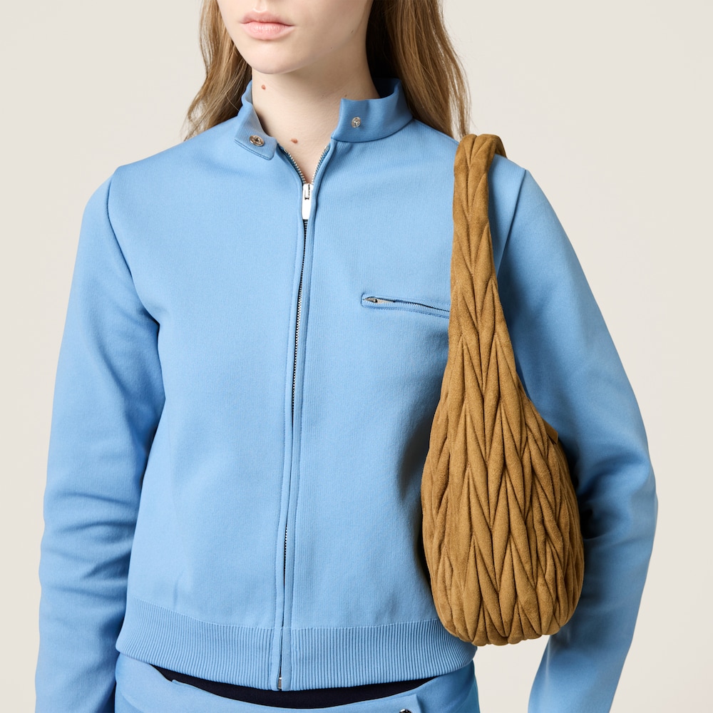 Wander matelassé suede bag Olive Green