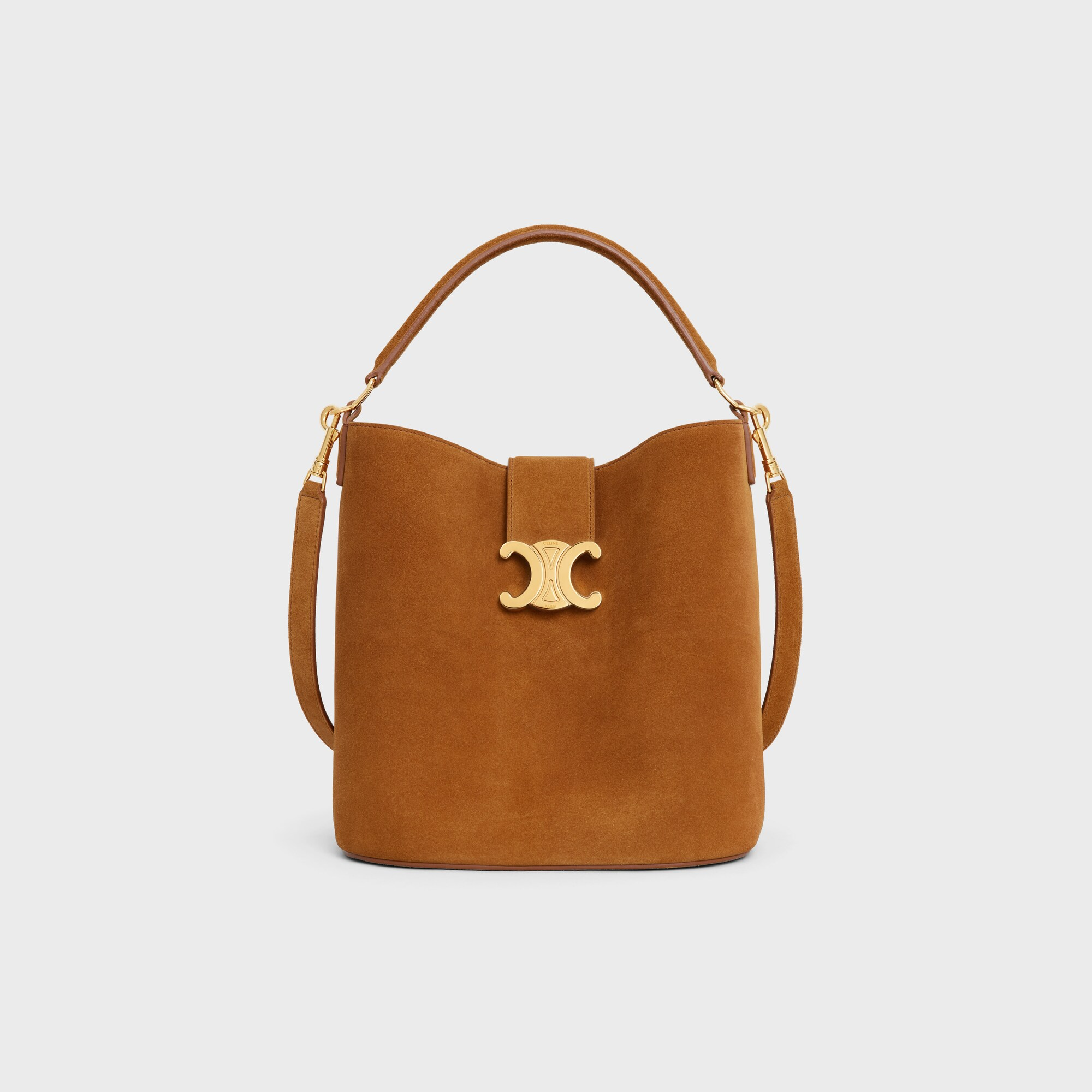 MEDIUM LOUISE BAG in SUEDE CALFSKIN PECAN