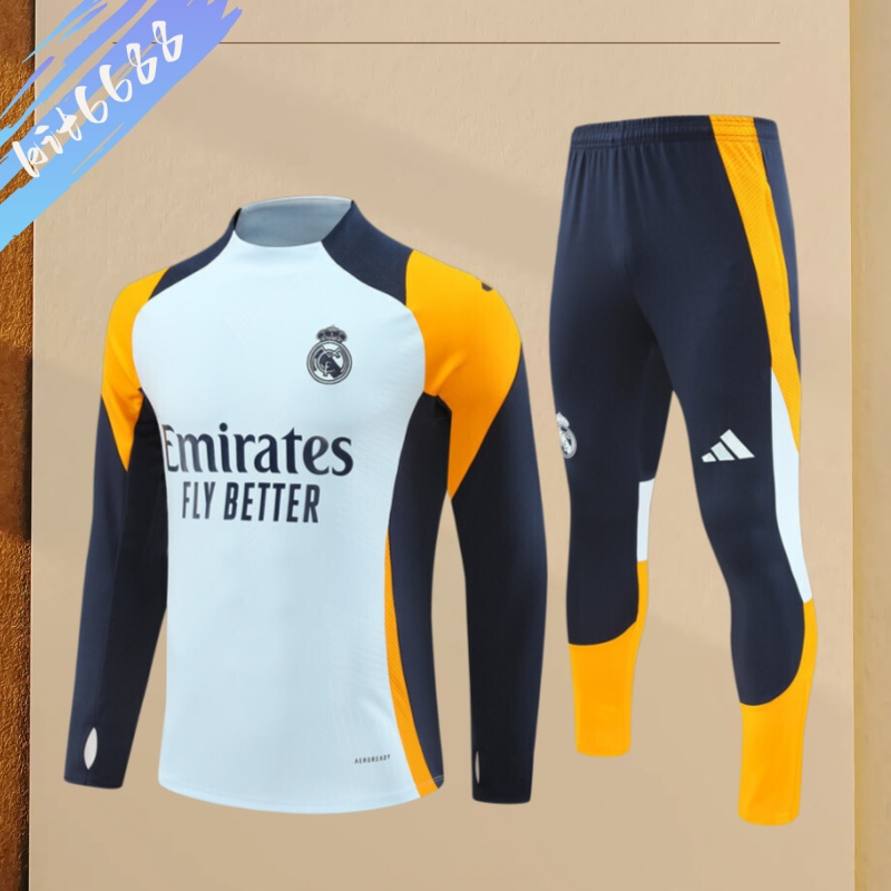 24/25 Real Madrid Light Blue Half Zip Training Kit (Adult Kids Kit)