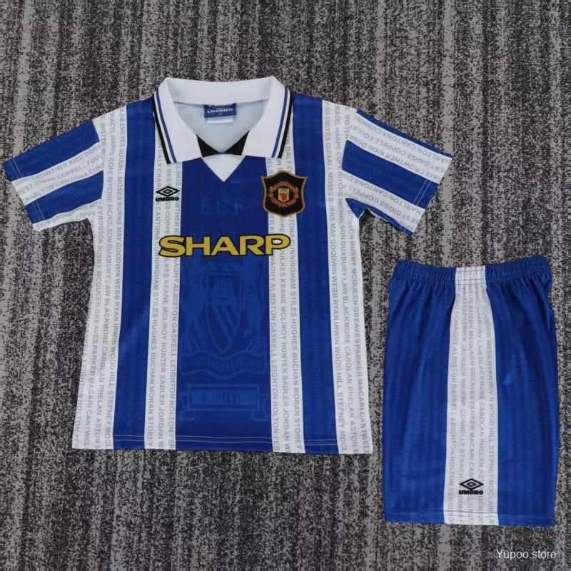94/96 Manchester United Third Away  Retro Football Shirt ( Kids Kit )