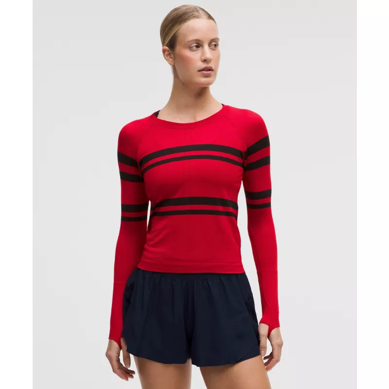 Swiftly Tech Long-Sleeve Shirt 2.0 Waist Length Stripe