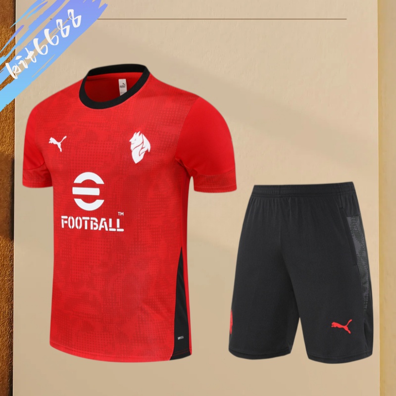 25/26 AC Milan short sleeves Training Uniform (adult Kids Kit)