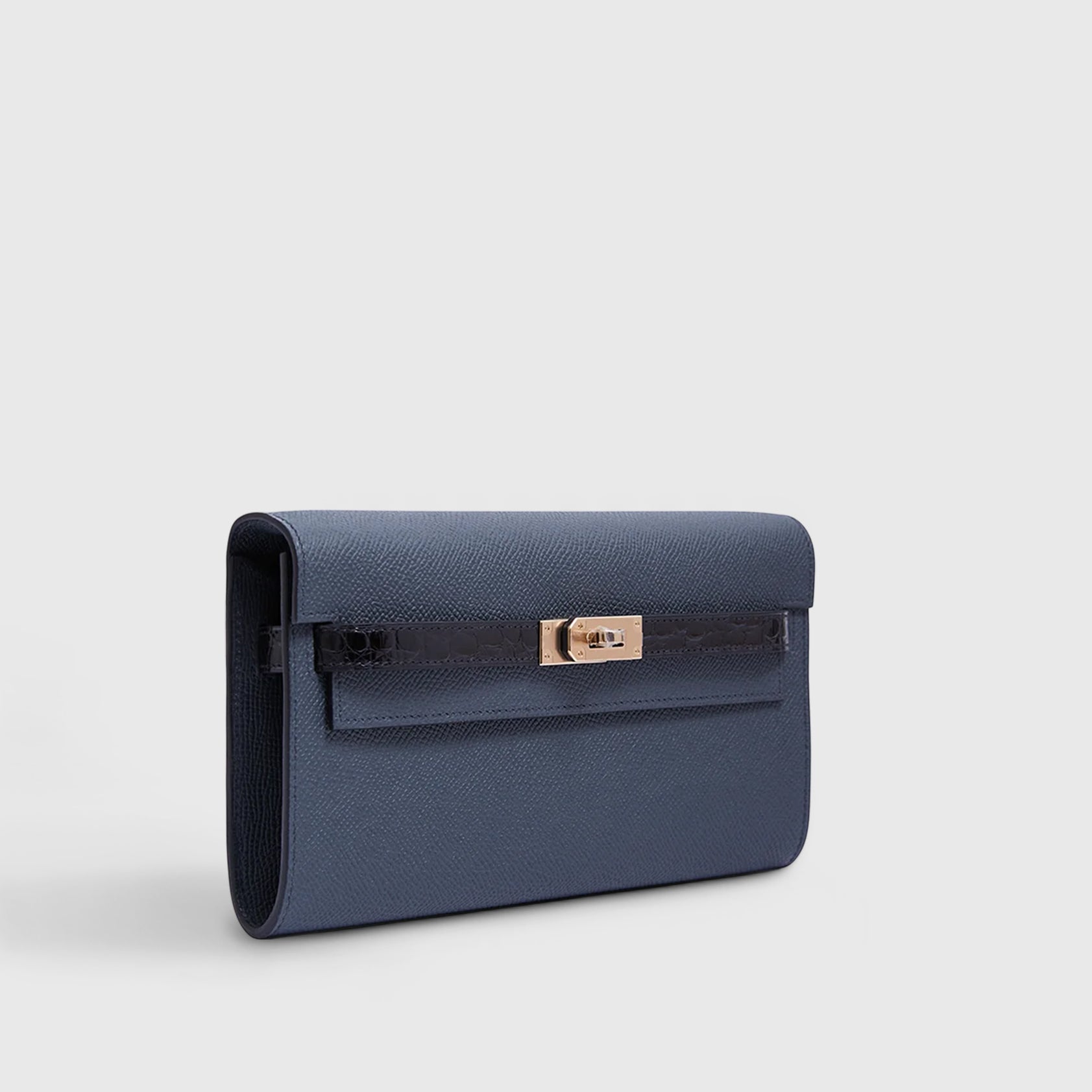 Hermès Kelly To Go Touch Alligator, Epsom Gris Misty/Black Permabrass