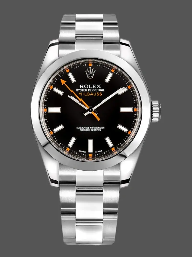 Rolex Milgauss 116400-0001 Stainless Steel Black Dial 40mm Mens Replica Watch