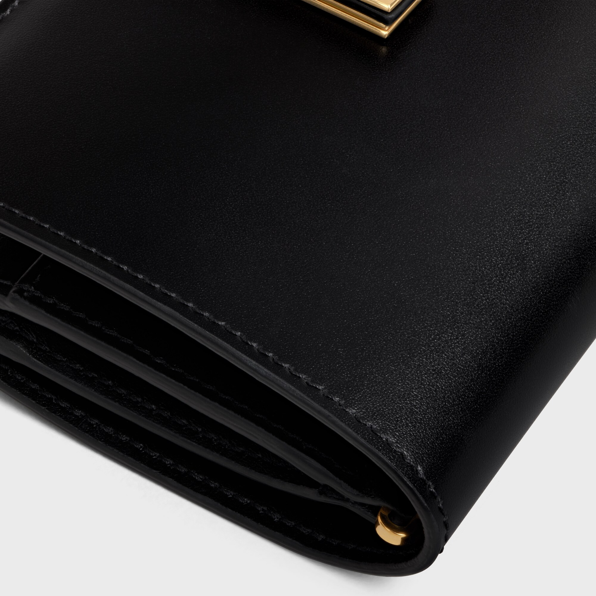 WALLET WITH COIN PURSE 16 IN SATINATED CALFSKIN BLACK