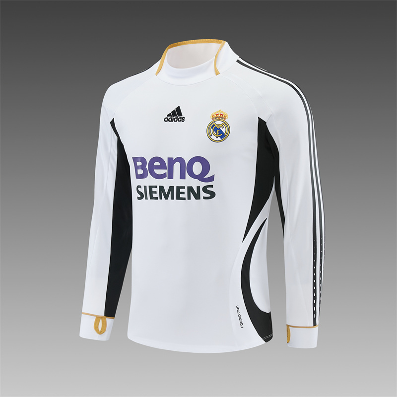 06/07 Real Madrid Retro Training Uniform Long- Sleeve Football Shirt