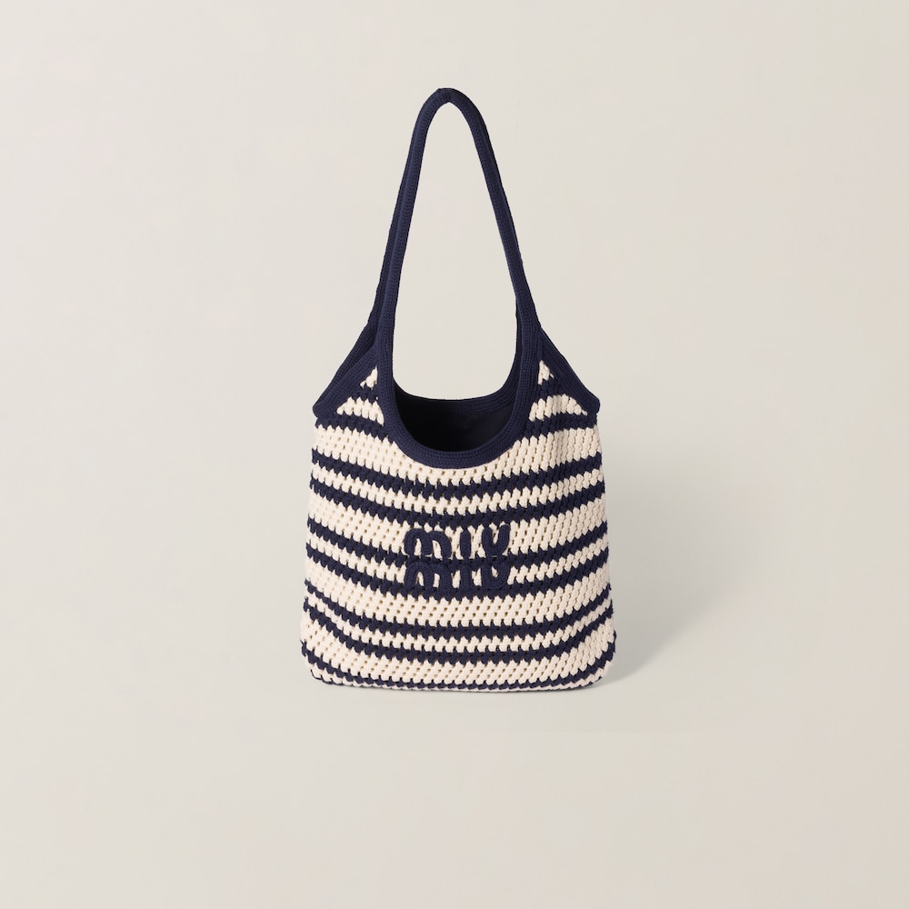 IVY crochet tote bag Blue/White