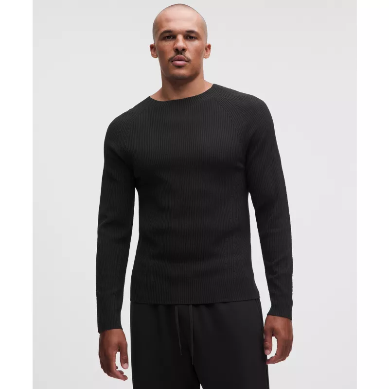 Rib-Knit Slim-Fit Long-Sleeve Shirt