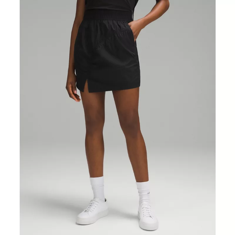 High-Rise Ruched Mini Skirt