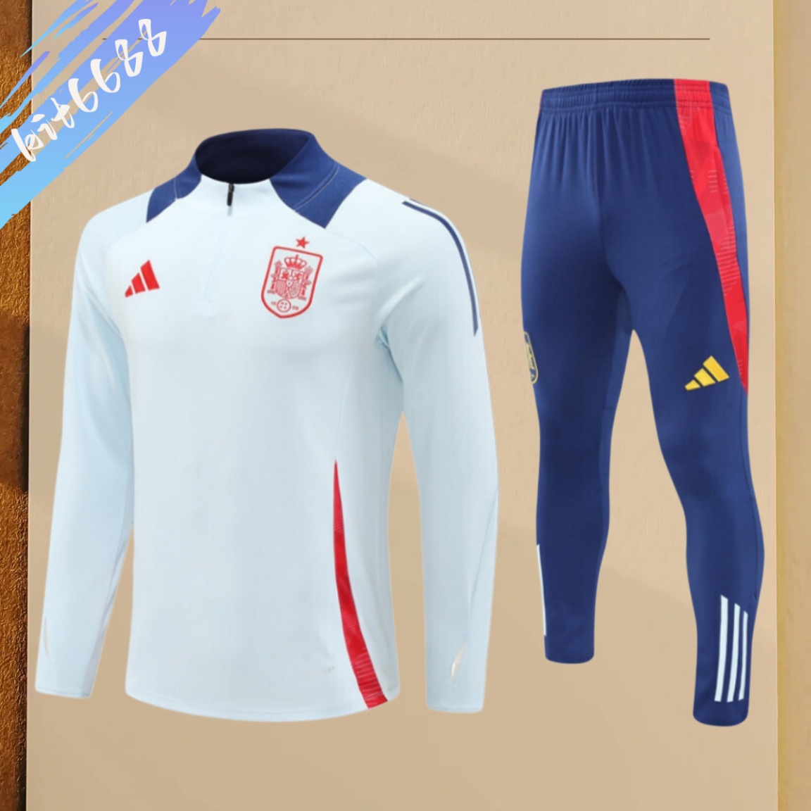 24/25 Spain light blue Half Zip Training Kit (Adult Kids Kit)