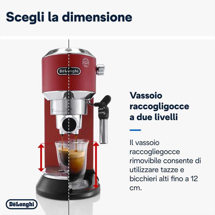 DE LONGHI - DEDICA EC685.R MACCHINA DA CAFFÈ MANUALE-Rosso