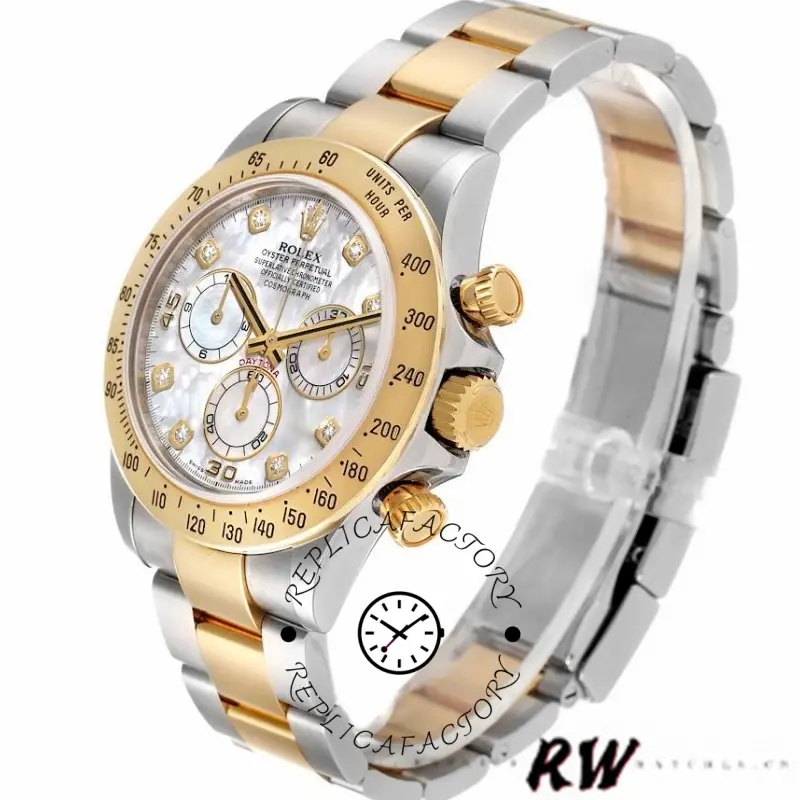 Rolex Cosmograph Daytona 116523 Diamond Mother of Pearl Dial 40mm Mens Replica Watch