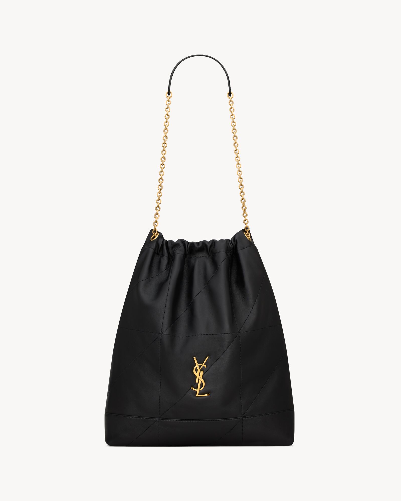 jamie large pochon in lambskin BLACK