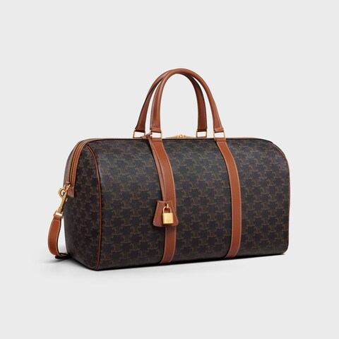 Medium Travel Bag IN Triomphe Canvas and calfskin TAN
