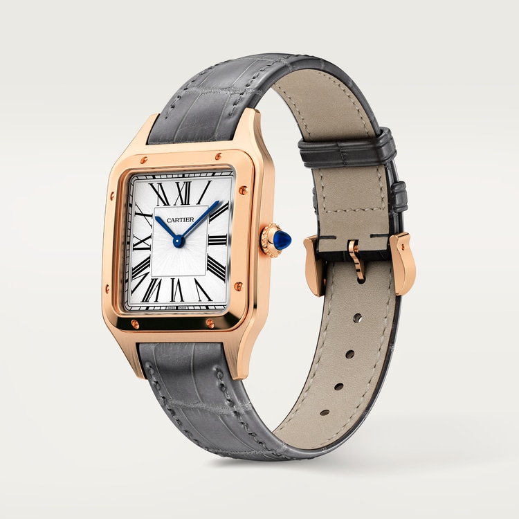 Santos-Dumont watch Large model Satin-brushed silver dial 43.5 mm x 31.4 mm