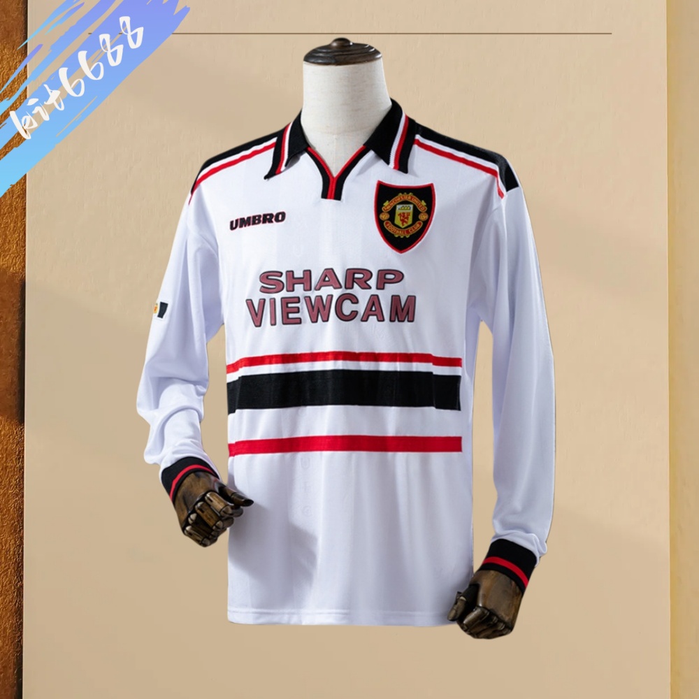 98/99 Manchester United Away long sleeved retro football jersey