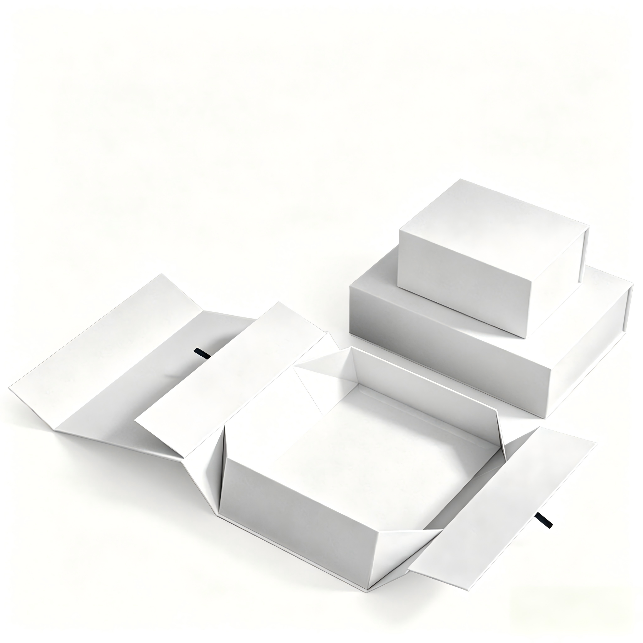 7-Panel Collapsible Magnetic Gift Boxes, Matte Anti-Scratch Black Luxury Packaging Boxes In Stock With Multiple Sizes For Brand Wholesale