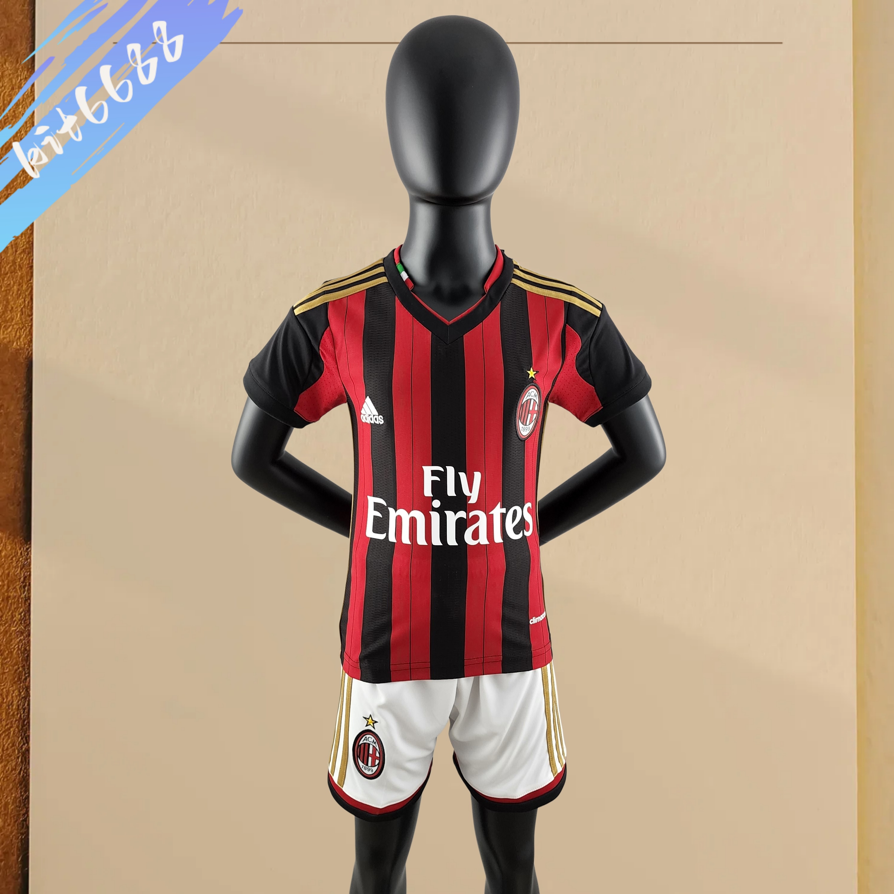 2013/2014 AC Milan Home Retro Football Jersey (Kids Kit)