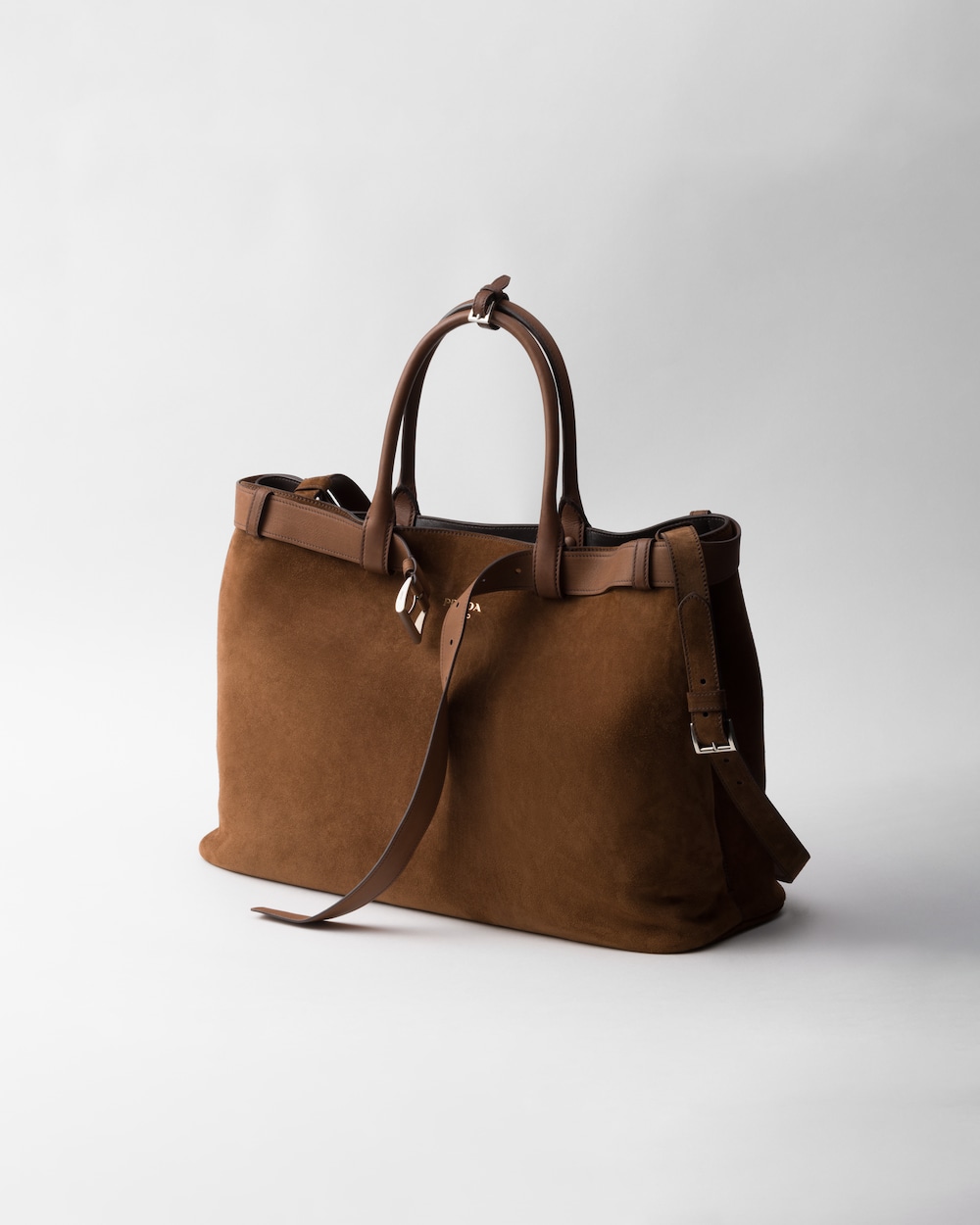 Prada Aimée medium suede shoulder bag Cocoa Brown