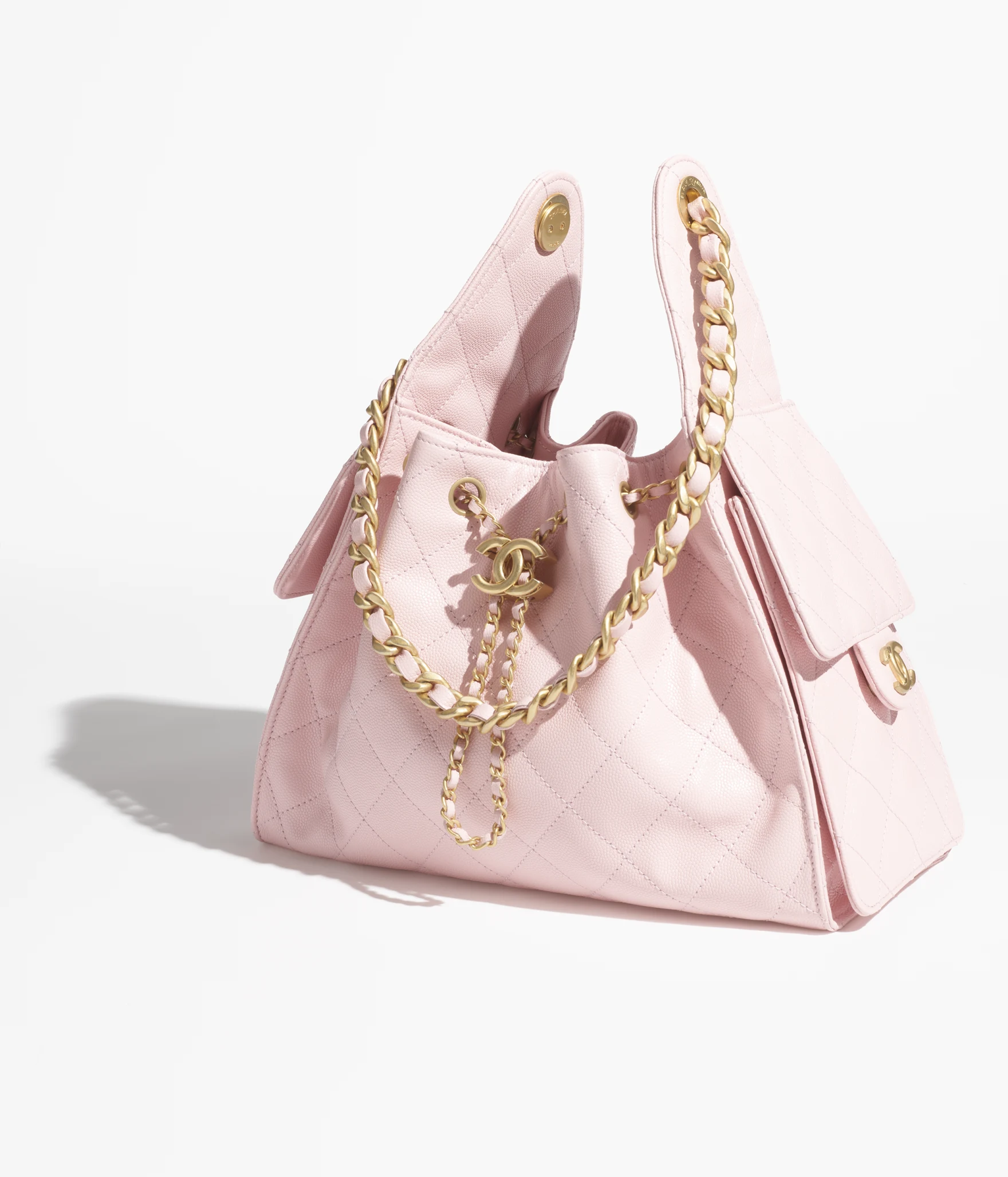 CHANEL 25 Small Handbag Grained Calfskin & Gold-Tone Metal Light Pink