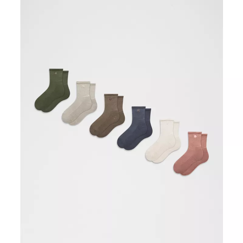 Unisex Daily Essential Quarter Socks 6 Pack