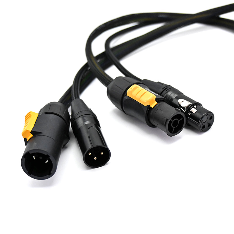 10m Truecon 3 Pin XLR DMX Combo Cable TR317-10-BLK