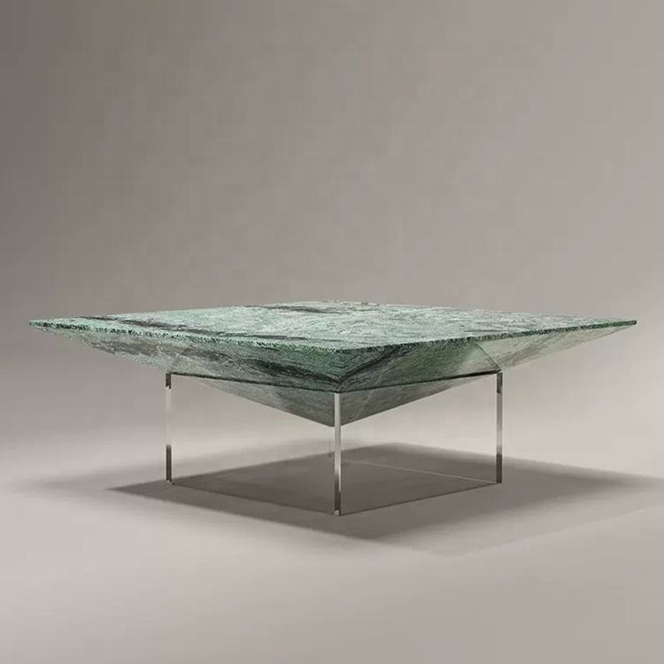 Mesa de centro de mármol de lujo, muebles de sala de estar, diseño de mesa central único