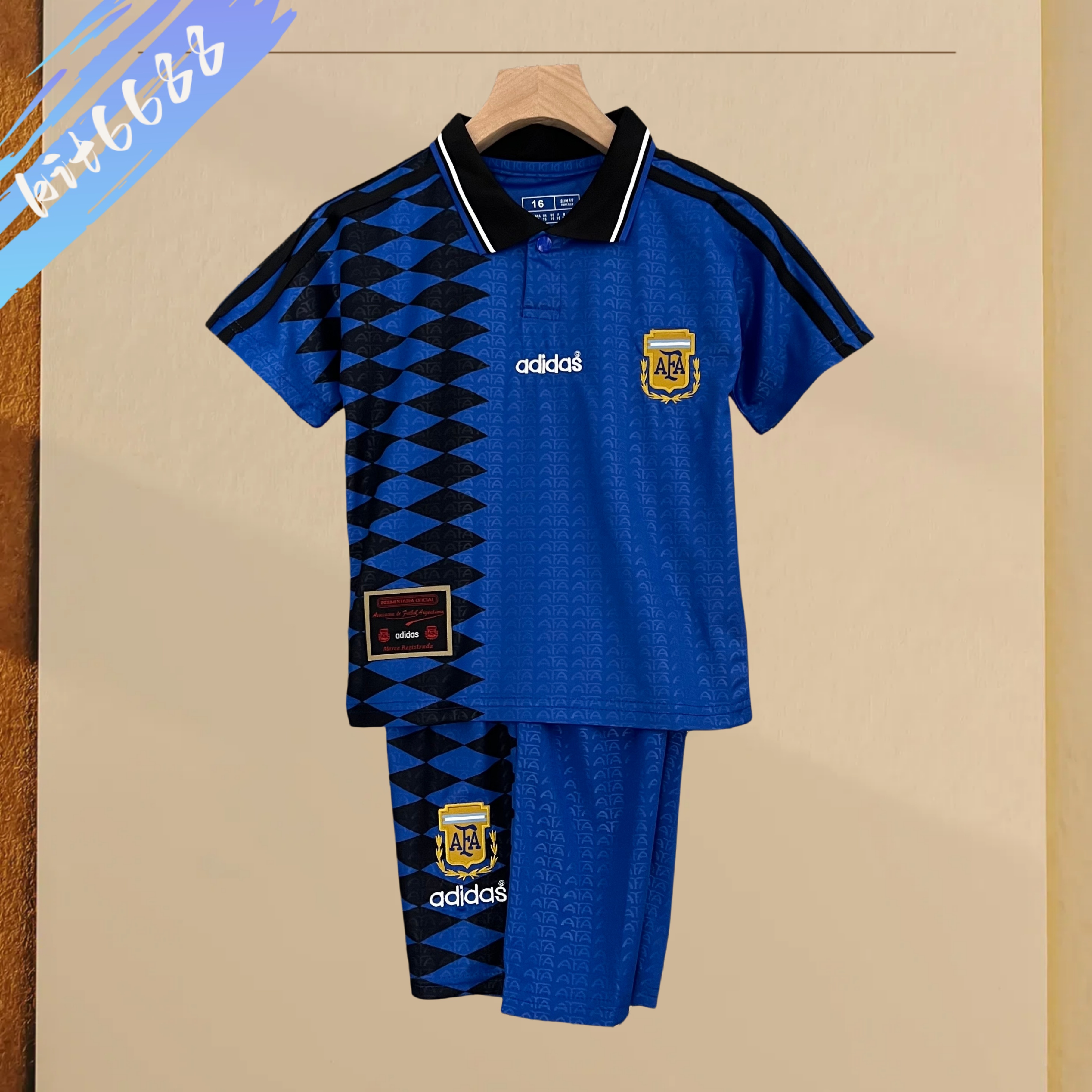 1994 Argentina away Retro Football Shirt kids Kit
