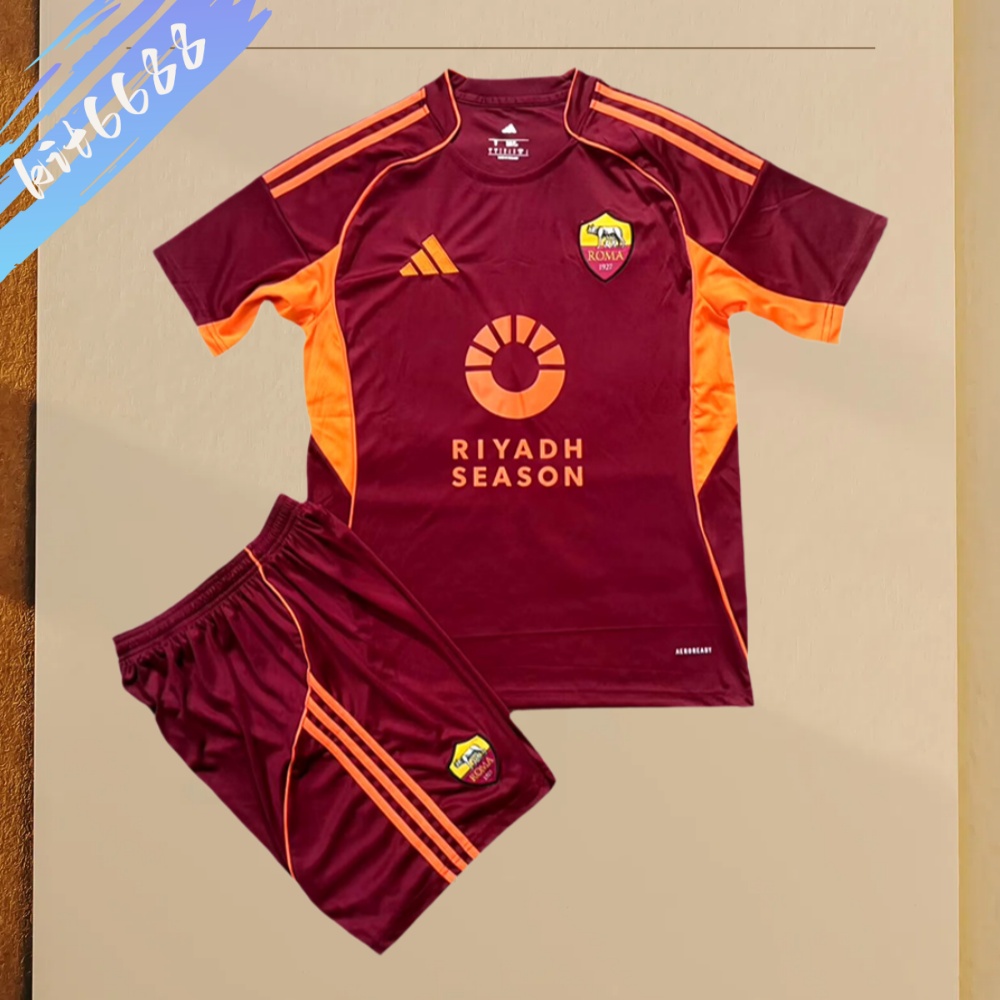 2025/2026 Roma Home Football Shirt (Adult Kids Kit socks)