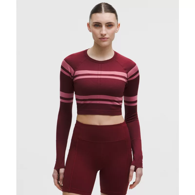Swiftly Tech Cropped Long-Sleeve Shirt 2.0 Stripe
