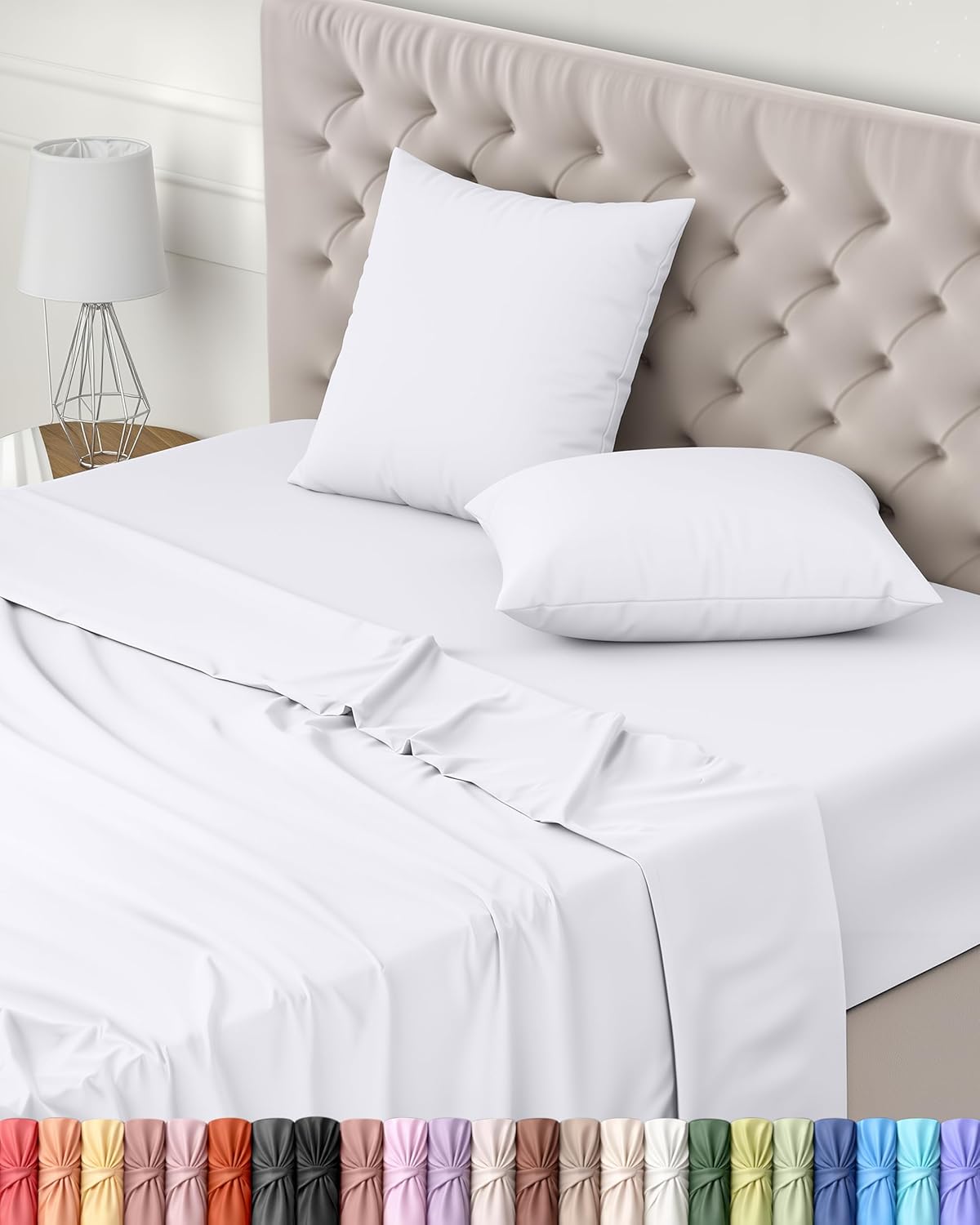 Utopia Bedding Juego de Sabanas 4 Piezas 150x200 - Poliéster Microfibra Cepillada - Oeko-Tex Certificado - Sábana Bajera, Sábana Plana y 2 Fundas de Almohada 50x75 (Cama 150, Gris)
