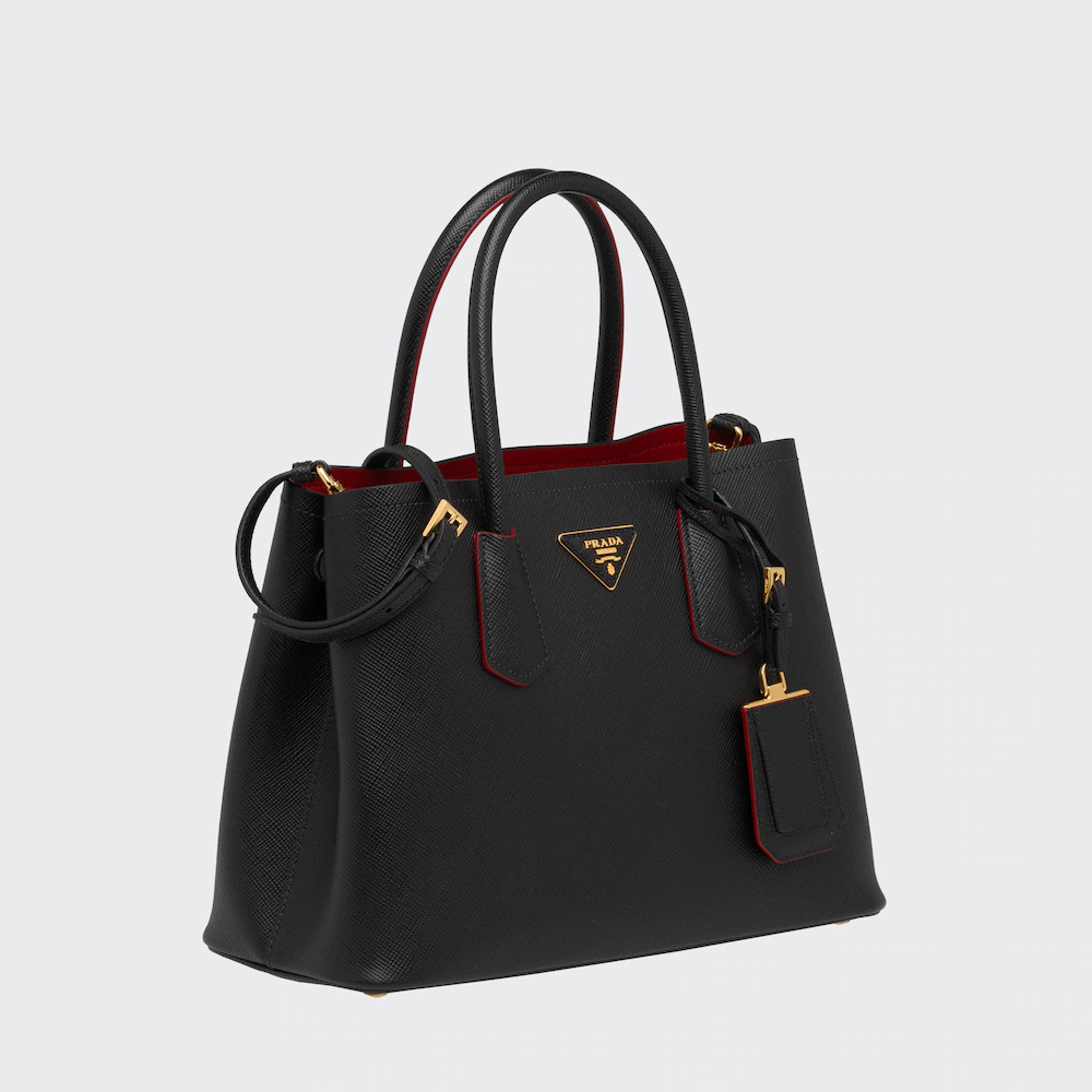 Small Saffiano Leather Double Bag