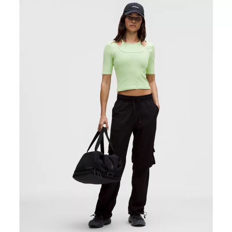 Layered-Look Ribbed Short-Sleeve Shirt