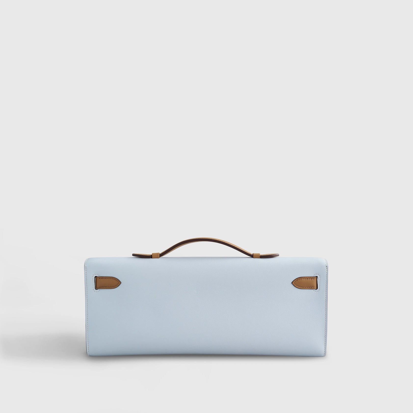 Hermès Kelly Cut Swift Blue Brume/Biscuit Rose Gold Hardware HSS