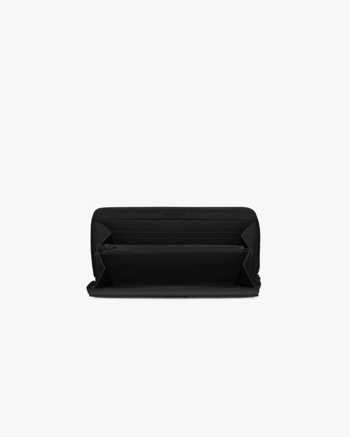 cassandre matelassé zip around wallet in grain de poudre leather BLACK