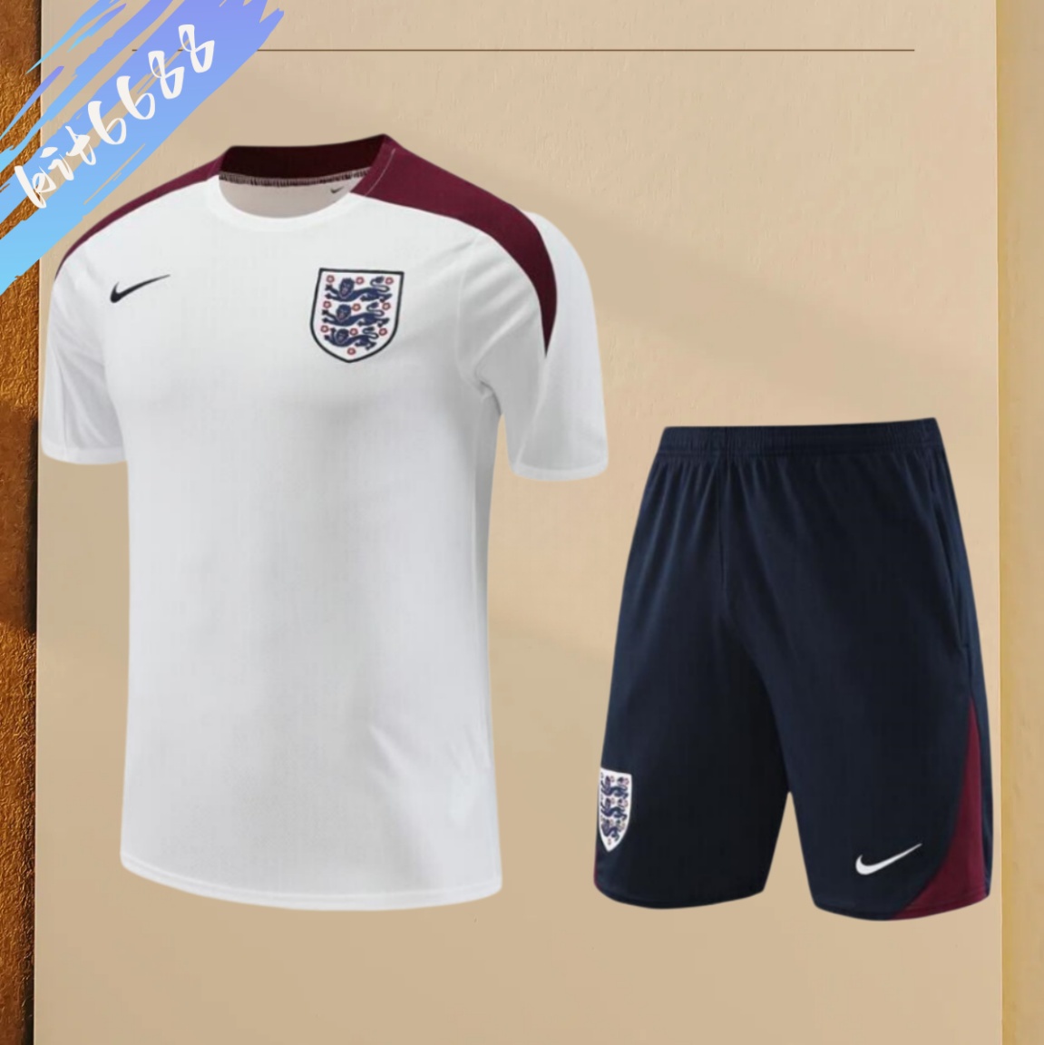 24/25 England white Adult Short Sleeve Training Wear ( Adult kit Kids )
