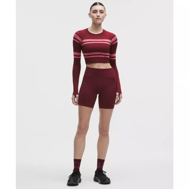Swiftly Tech Cropped Long-Sleeve Shirt 2.0 Stripe