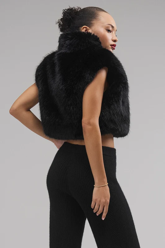 Opulent Faux Fur Cropped Vest